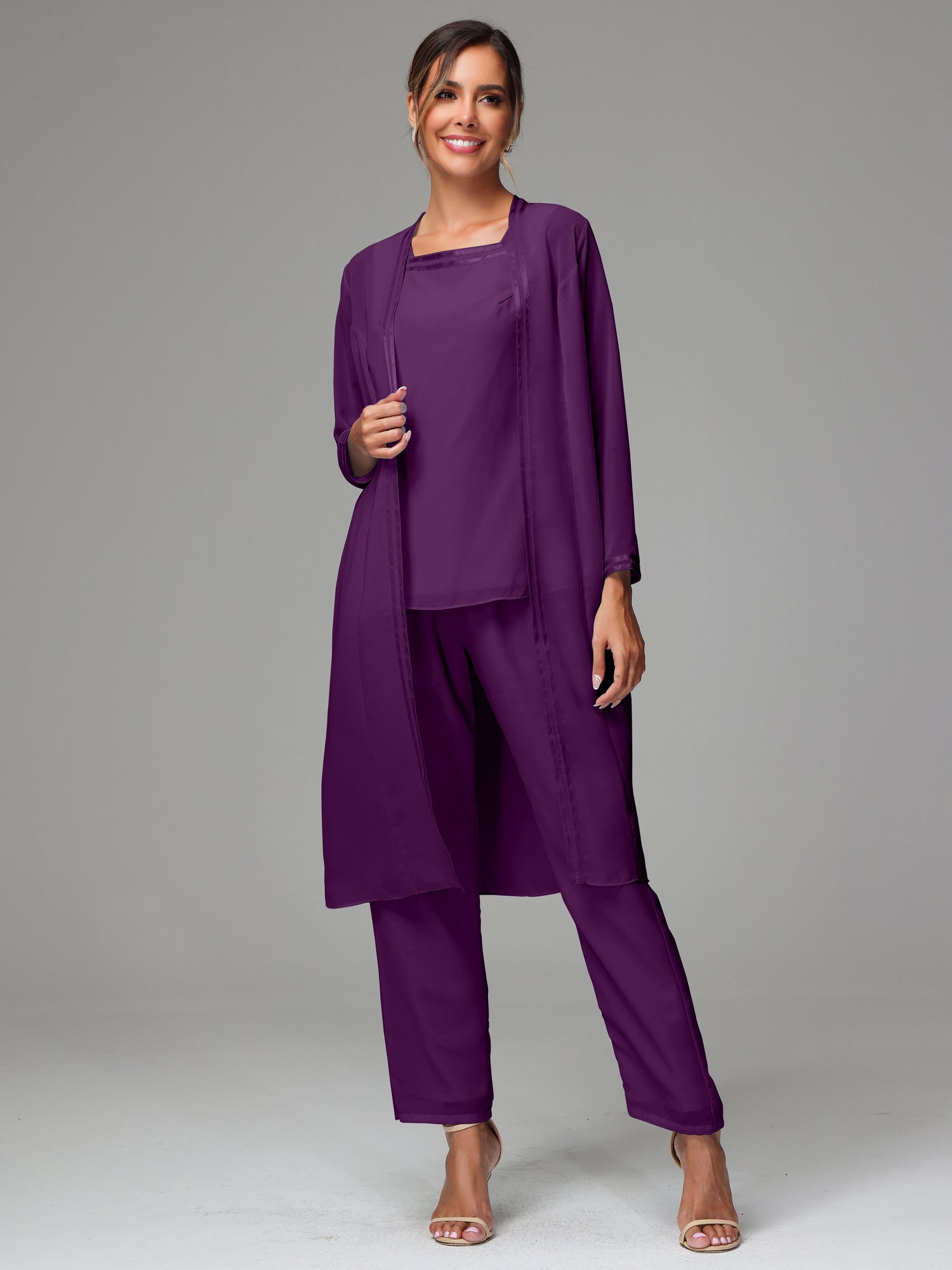 Purple mother of the bride sales pant suits