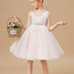 Halter-top V-neck Appliques Tulle Flower Girl Dresses with Sash