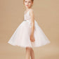 Halter-top V-neck Appliques Tulle Flower Girl Dresses with Sash