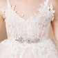 Halter-top V-neck Appliques Tulle Flower Girl Dresses with Sash
