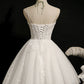 Ivory Spaghetti Straps Beaded Tulle Princess Homecoming Dresses