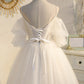 Spaghetti Straps Champagne V Neck Lace Tulle Princess Homecoming Dresses