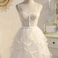 Champagne Spaghetti Straps Beading Tulle Princess Homecoming Dress