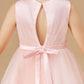 Sleeveless Applique Tulle Crepe Satin Flower Girl Dresses With Bowknot
