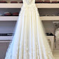 Romantic Sweetheart Spaghetti Straps Lace Wedding Dresses with Appliuqes