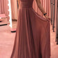 Simple Chiffon V Neck Long Prom Dress Bridesmaid Dress
