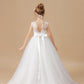 Ivory Floor-length Bowknot Tulle Flower Girl Dresses With Rhinestones Sash