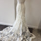 White Trumpet Court Train Sweetheart Spaghetti Lace Wedding Gown,Cheap Wedding Dress W178 - Ombreprom