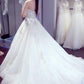 White A Line Court Train Sweetheart Sleeveless Beading Wedding Dresses
