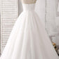 White A Line Floor Length Sweetheart Sleeveless Layers Wedding Dresses