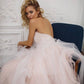 Gorgeous Sweetheart Backless A Line Strapless Tulle Sweep Train Wedding Dresses