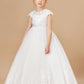 Princess Lace Tulle Satin Flower Girl Dresses With Bowknot