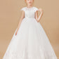 Princess Lace Tulle Satin Flower Girl Dresses With Bowknot
