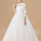 Princess Lace Tulle Satin Flower Girl Dresses
