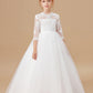 Princess Lace Tulle Satin Flower Girl Dresses