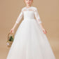 Princess Lace Tulle Satin Flower Girl Dresses