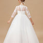Princess Lace Tulle Satin Flower Girl Dresses