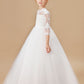 Princess Lace Tulle Satin Flower Girl Dresses