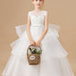 Ivory Multi-layered Tulle Ruffled Satin Flower Girl Dresses With Bow