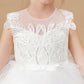 Ivory Multi-layered Tulle Ruffled Satin Flower Girl Dresses With Bow