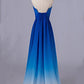 Simple Elegant Ombre Chiffon A-line Bridesmiad Dresses For Wedding Prom Gowns