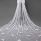 Cute Tulle Lace Appliques Chapel Veils Long Wedding Veil