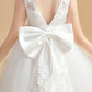 Tulle Sleeveless Ivory Flower Girl Dresses With Bowknot