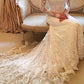 Charming V Neck Long Sleeves Off The Shoulder With Appliques Wedding Dresses