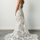 Hottest Elegant Spaghetti Straps Backless Long Simple Ivory Lace Beach Wedding Dresses