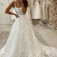 Charming A Line Scoop Neck Tulle Wedding Dresses with Appliques