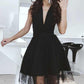 Charming Black Deep V Neck Sleevelesss Homecoming Dress M605 - Ombreprom