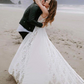 Bohemia Long V-neck Backless Elegant Beach Lace Wedding Dresses