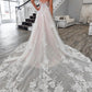 Charming Mermaid Sweetheart Sparkly Tulle Wedding Dresses with Lace