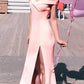 Black Sheath Floor Length Off Shoulder Mid Back Side Slit Prom Dress,Party Dress P178 - Ombreprom