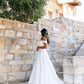 Elegant Ball Gown Off the Shoulder White Satin Long Wedding Dresses