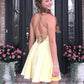 Elegant Daffodil A-line Satin Party Dresses Homecoming Dresses