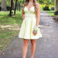 Elegant Daffodil A-line Satin Party Dress Homecoming Dress
