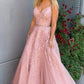 Charming Sleeveless Two Pieces Lace A Line Prom Dress PD1104
