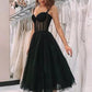 Cute Black Straps A Line Sleeveless Homecoming Party Dresseses