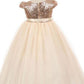Short Sleeves Round Neck Tulle With Sequins Flower Girl Dresses
