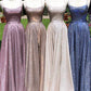 A-Line Sparkle Split Backless Evening Dresses Long Prom Dresses With Pocket