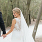 Round Neck Sleeveless Long Wedding Dresses