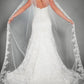 One Tier Lace Appliques Edge Cathedral Veil Long Wedding Veils