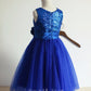 Blue A Line Floor Length Scoop Neck Sleeveless Sequins Flower Girl Dresses,Baby Dress F35 - Ombreprom