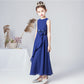 Dark Blue Sleeveless Chiffon Ruffles Flower Girl Dresses