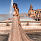 Luxury Spaghetti Straps Sequin Shiny Sweep Train V Neck Hottest Prom Dresses For Special Day