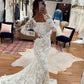 Gorgeous Square Neck Mermaid Lace Wedding Dresses