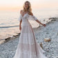 Bohemia Charming Long Lace Beach Wedding Dresses Y0111