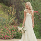 Chic Mermaid Sleeveless Brush Train V Neck Sweetheart Lace Wedding Dresses