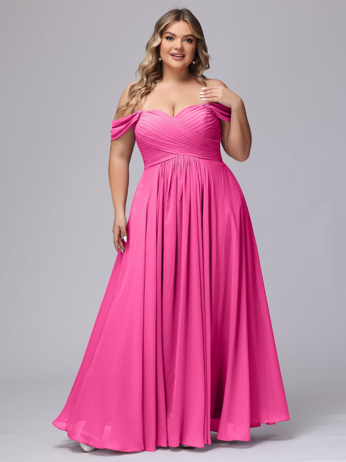 One Shoulder Chiffon Dress for Bridesmaids Azalea Plus Size